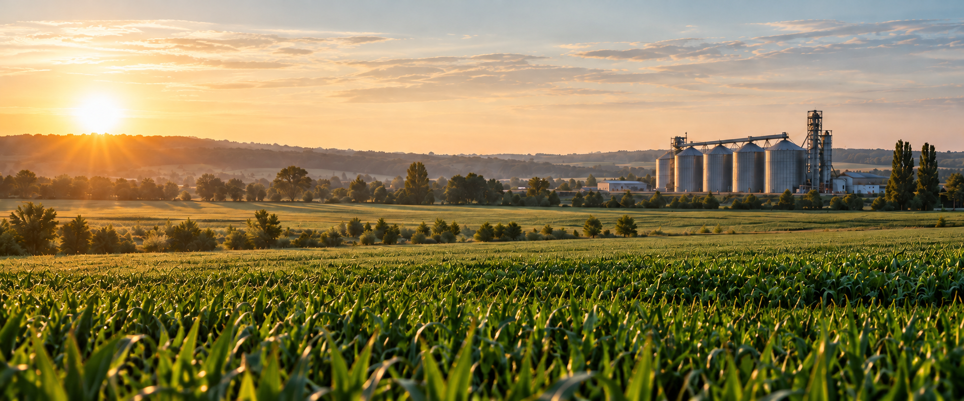 Agricultural fields and grain storage